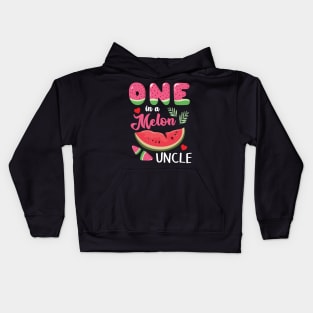 Hearts Watermelon Cream One In A Melon Uncle Niece Nephew Kids Hoodie